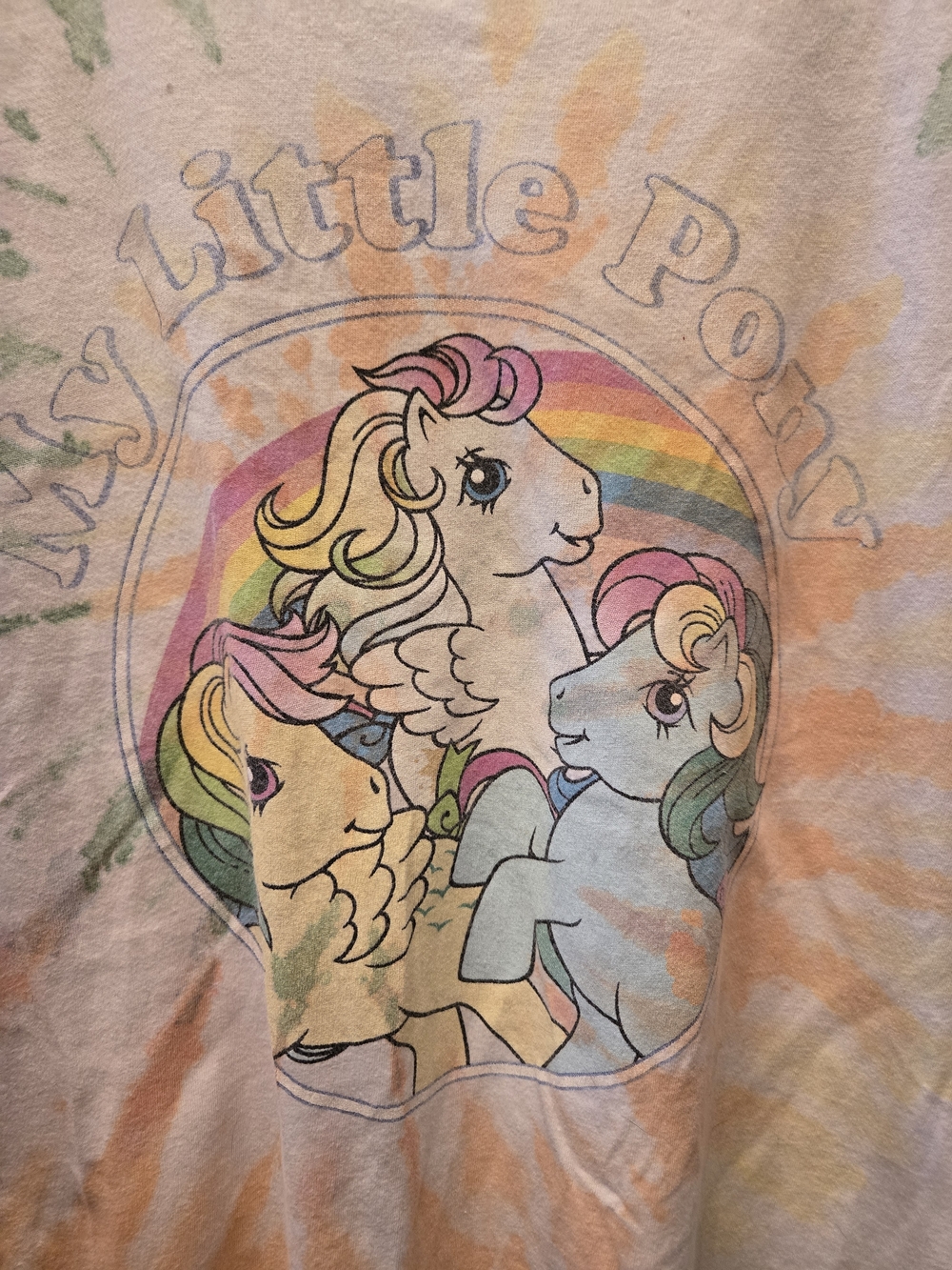 My Little Pony Tie Dye Tee Rainbow Graphic Y2K Oversized M - Picture 2 of 8